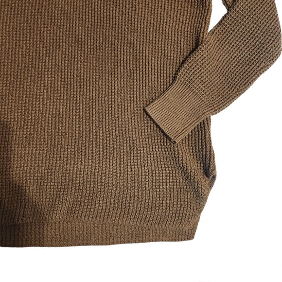 Michael Michael Kors Cowl Turtleneck Waffle Knit Brown/Olive Sweater. Size XS. - Picture 3 of 9